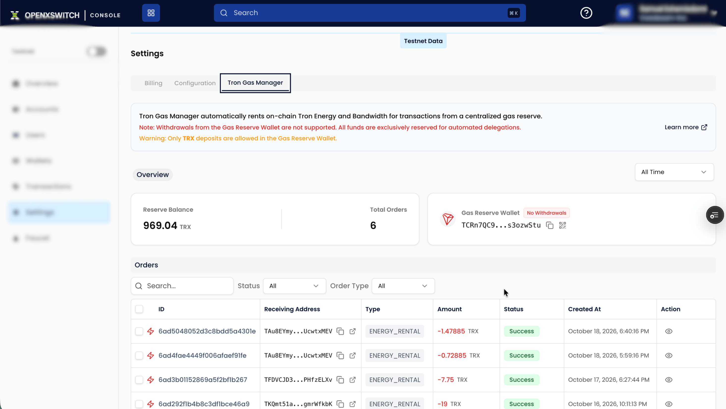 Tron Gas Manager Overview