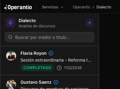 Botón Agregar discurso en la barra lateral
