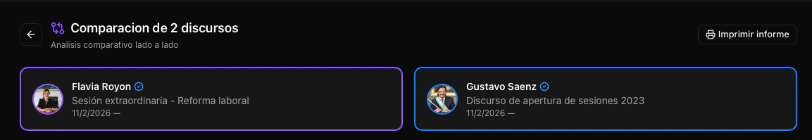 Botón de exportación del reporte comparativo