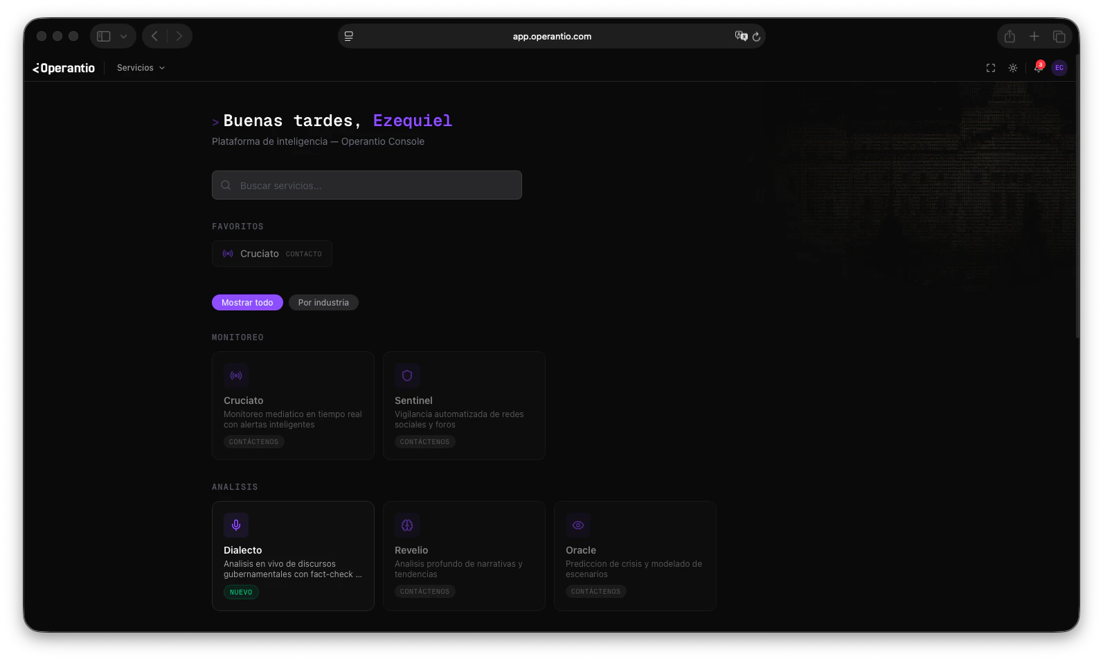 Selección de Dialecto desde la página de inicio o la barra de navegación