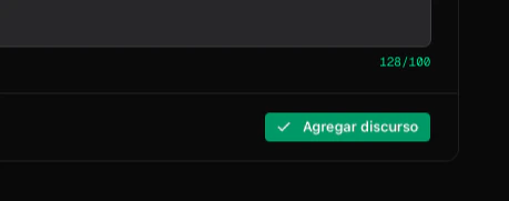 Botón Agregar discurso habilitado