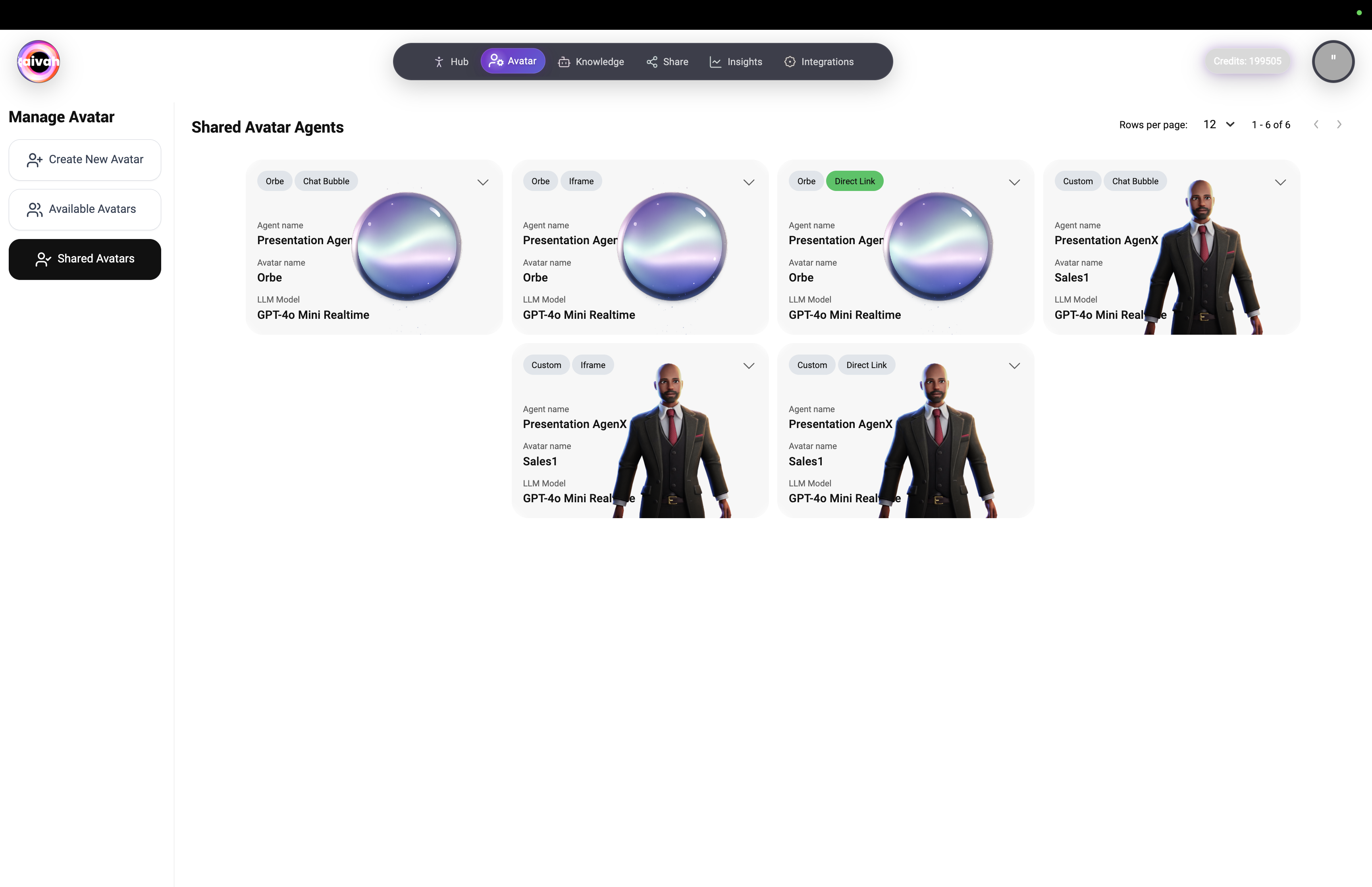 Shared Avatar Agents