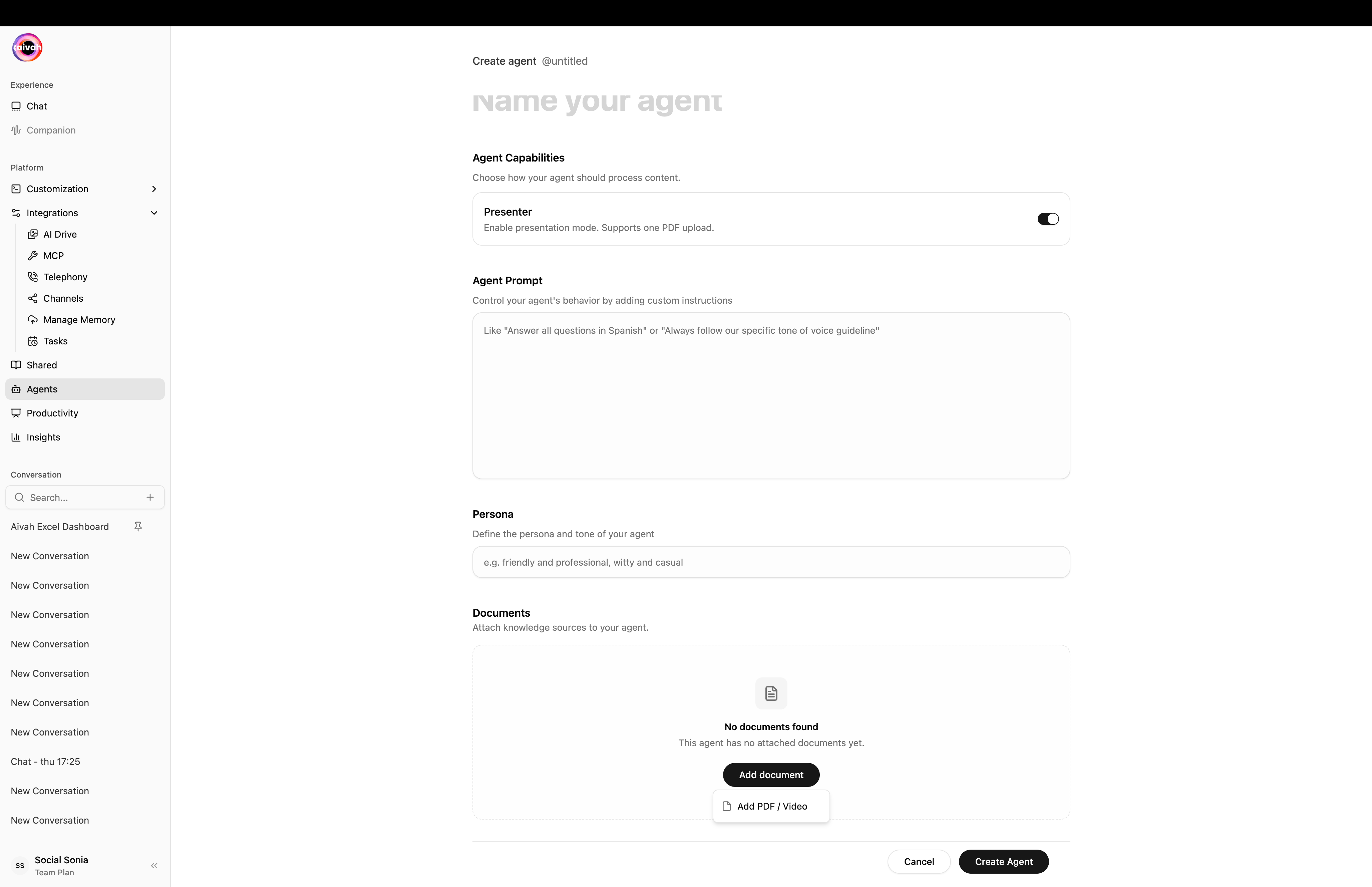Presenter Add PDF/Video