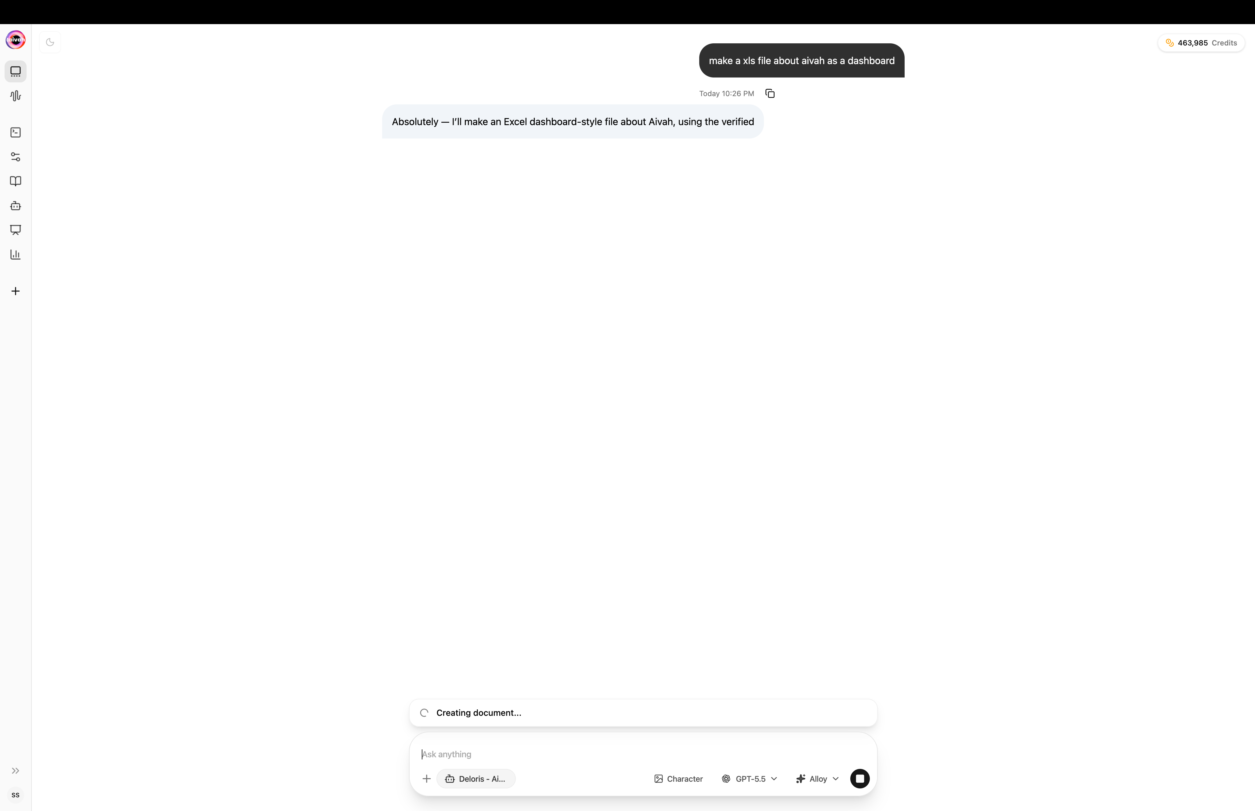 Document creating banner