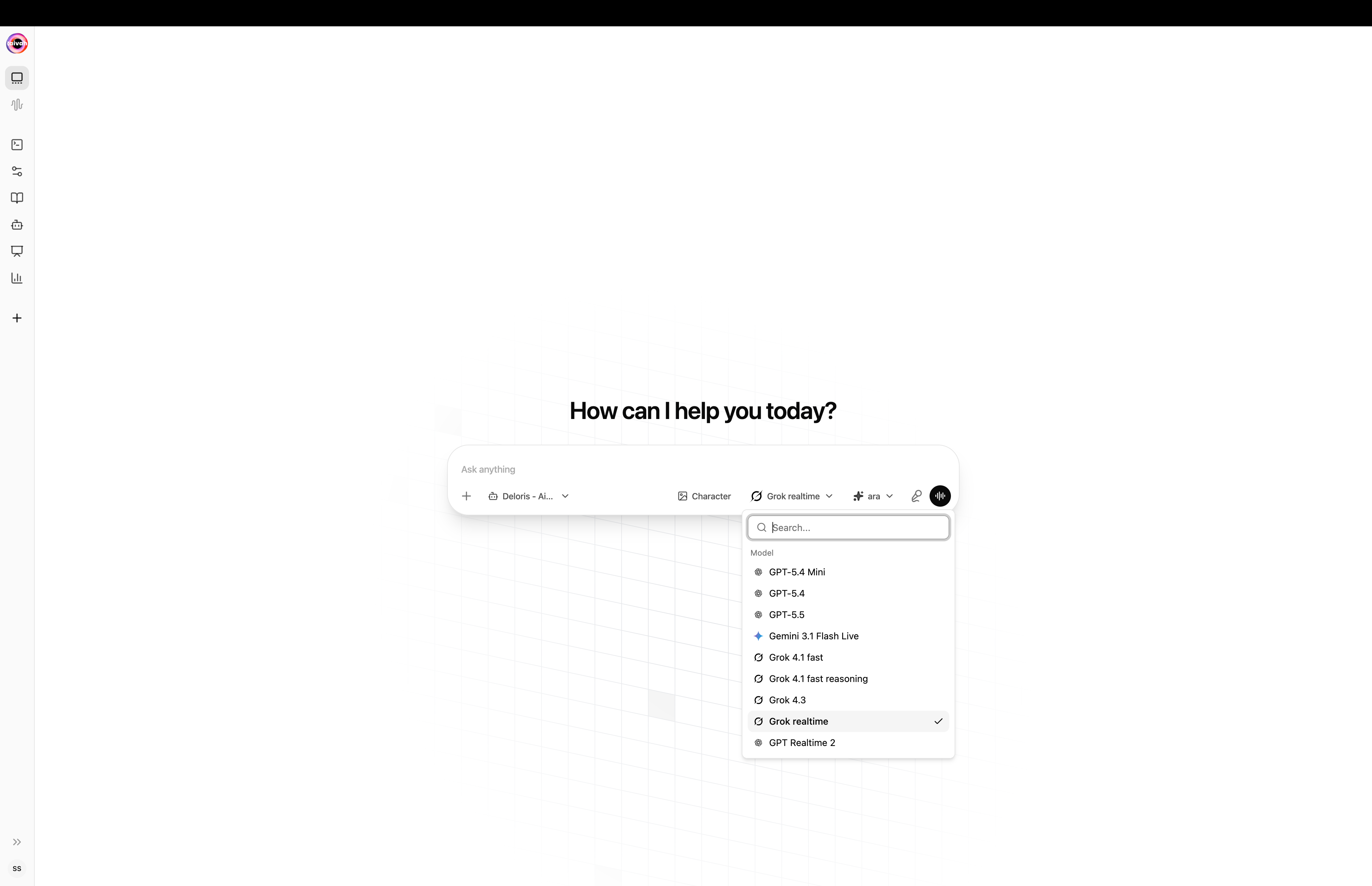 LLM model picker in composer