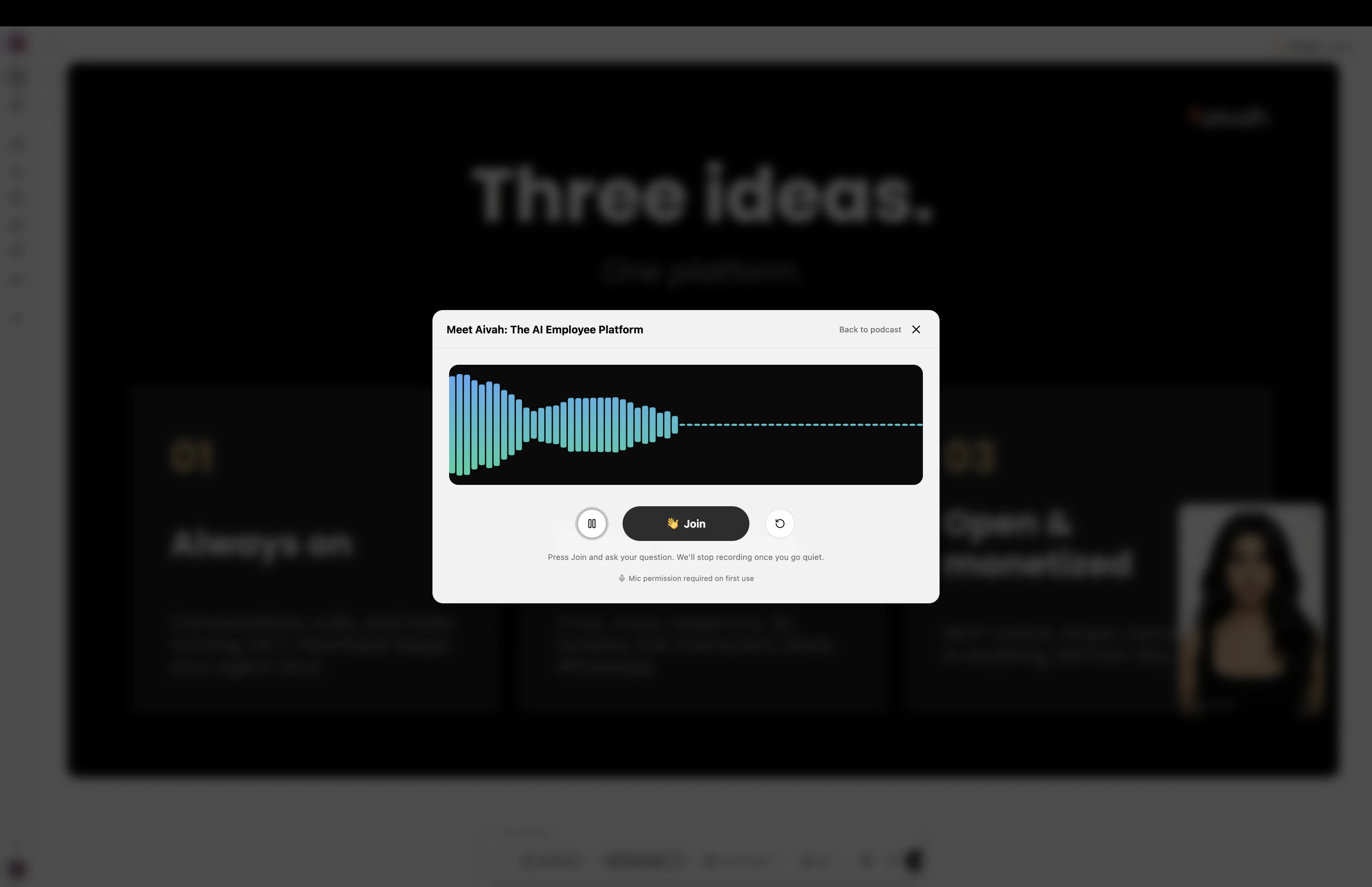 Podcast player join