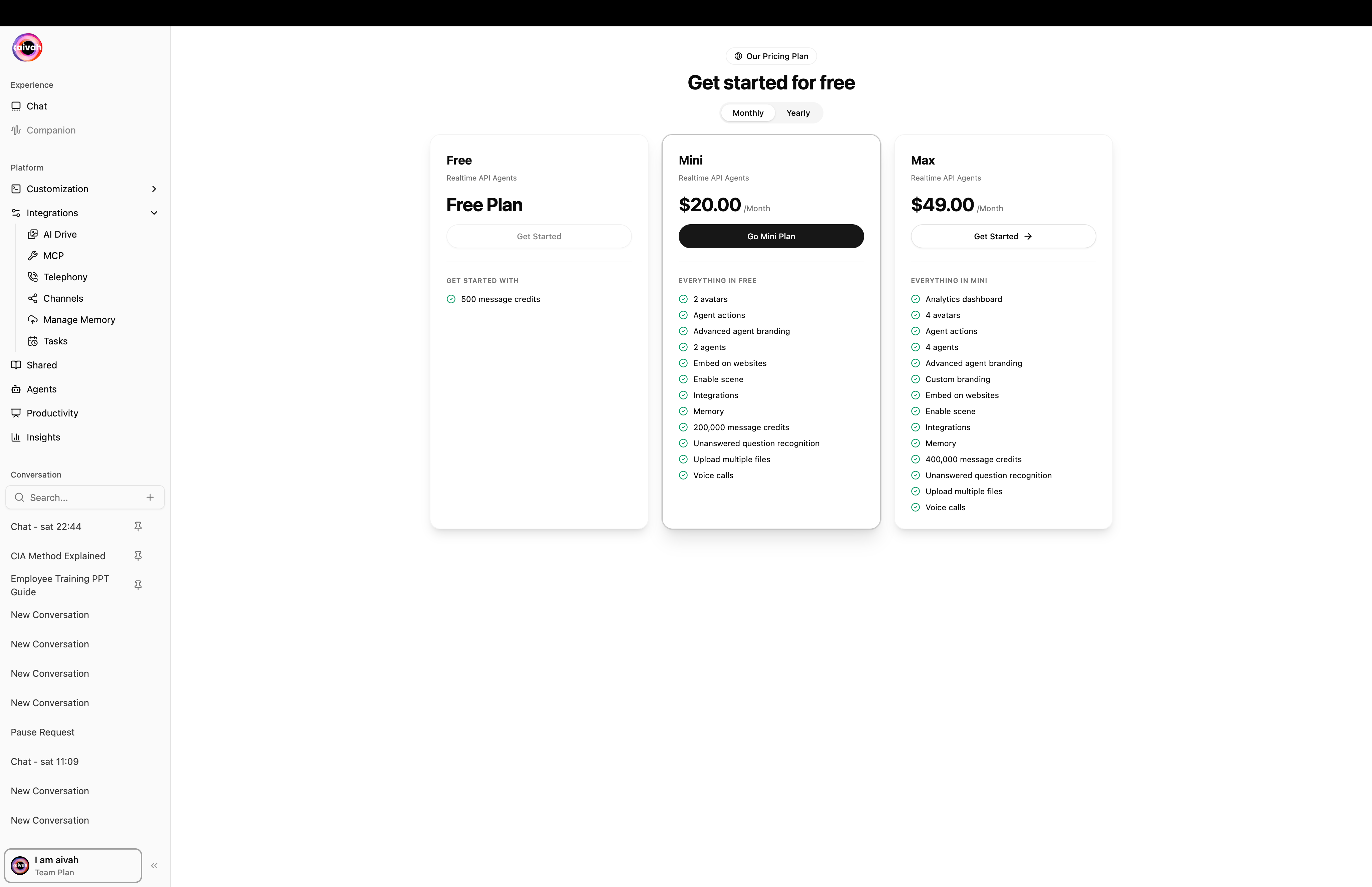 Subscription plans
