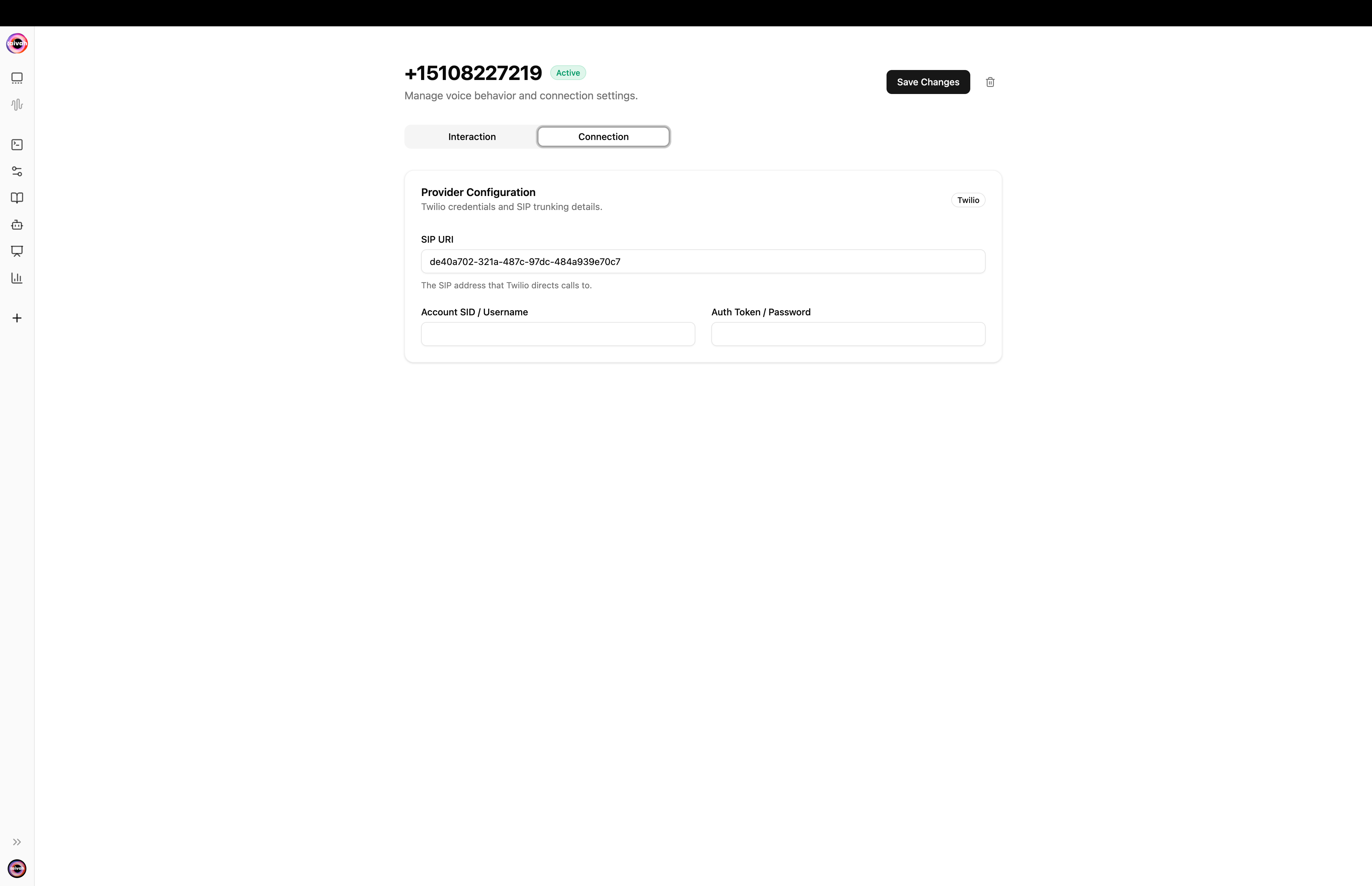Telephony Connection config