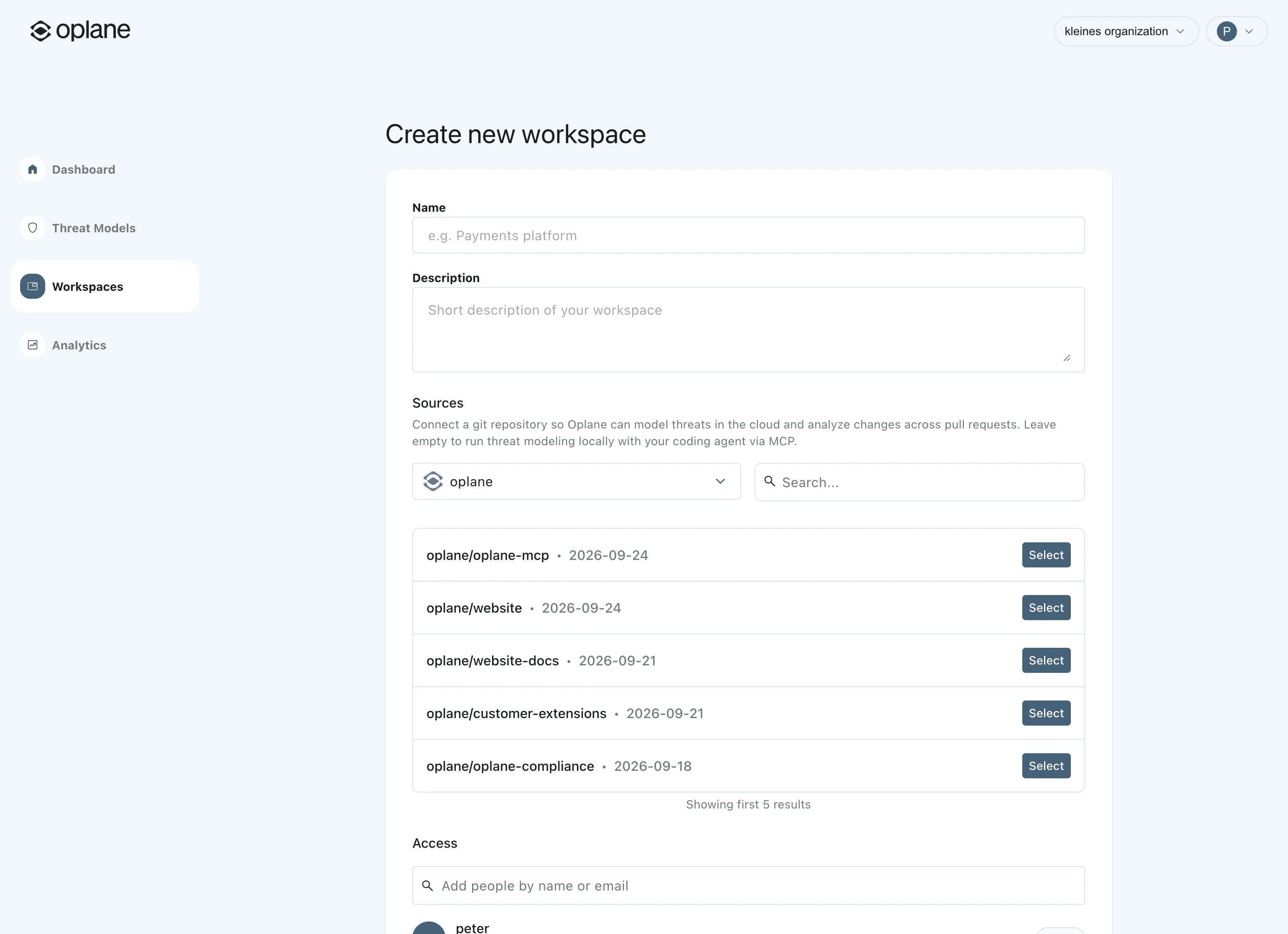 Select a namespace and repository under Sources