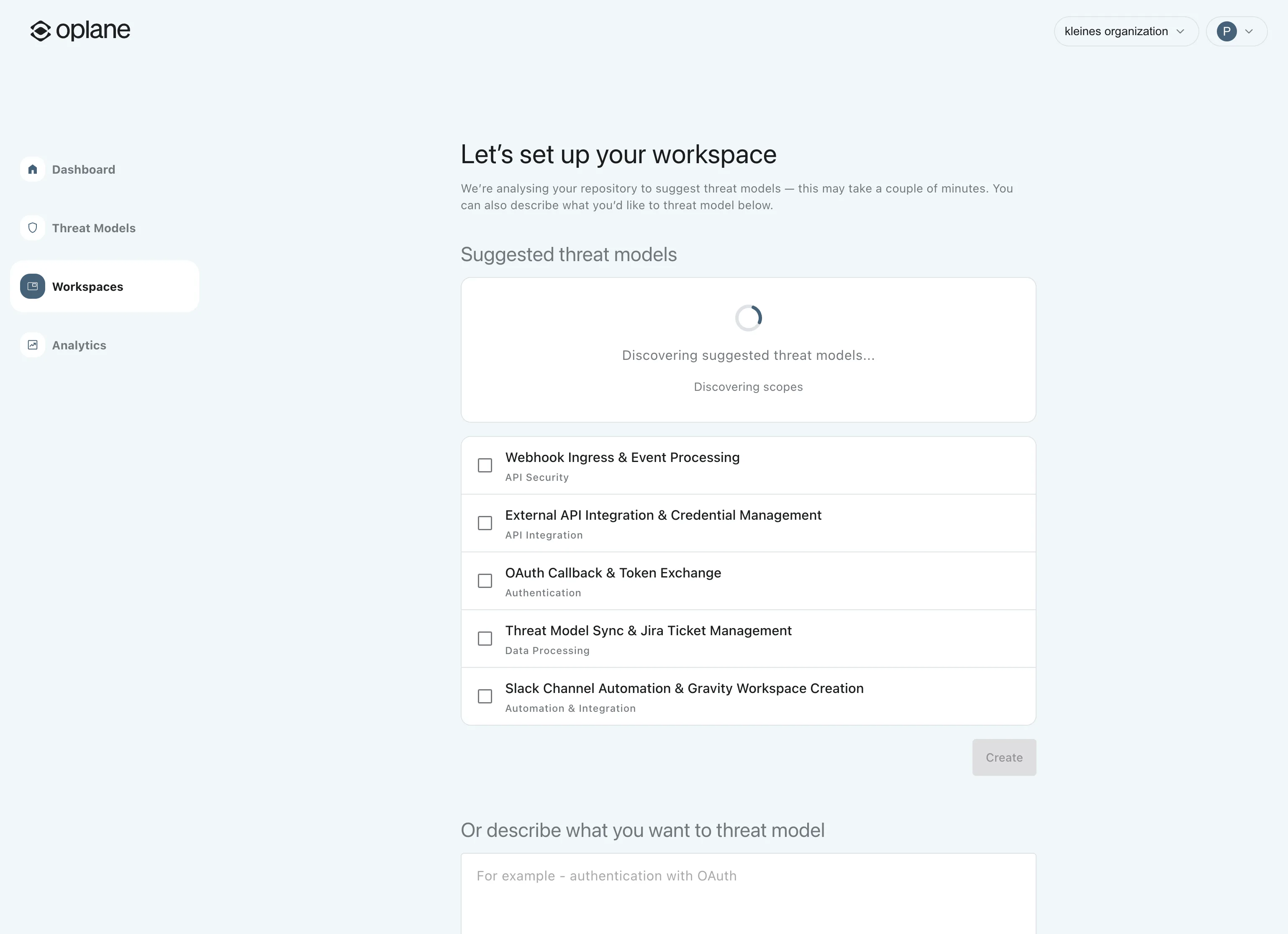 Choose suggested threat models for your repository