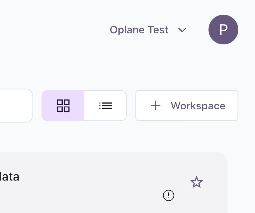 + Workspace button