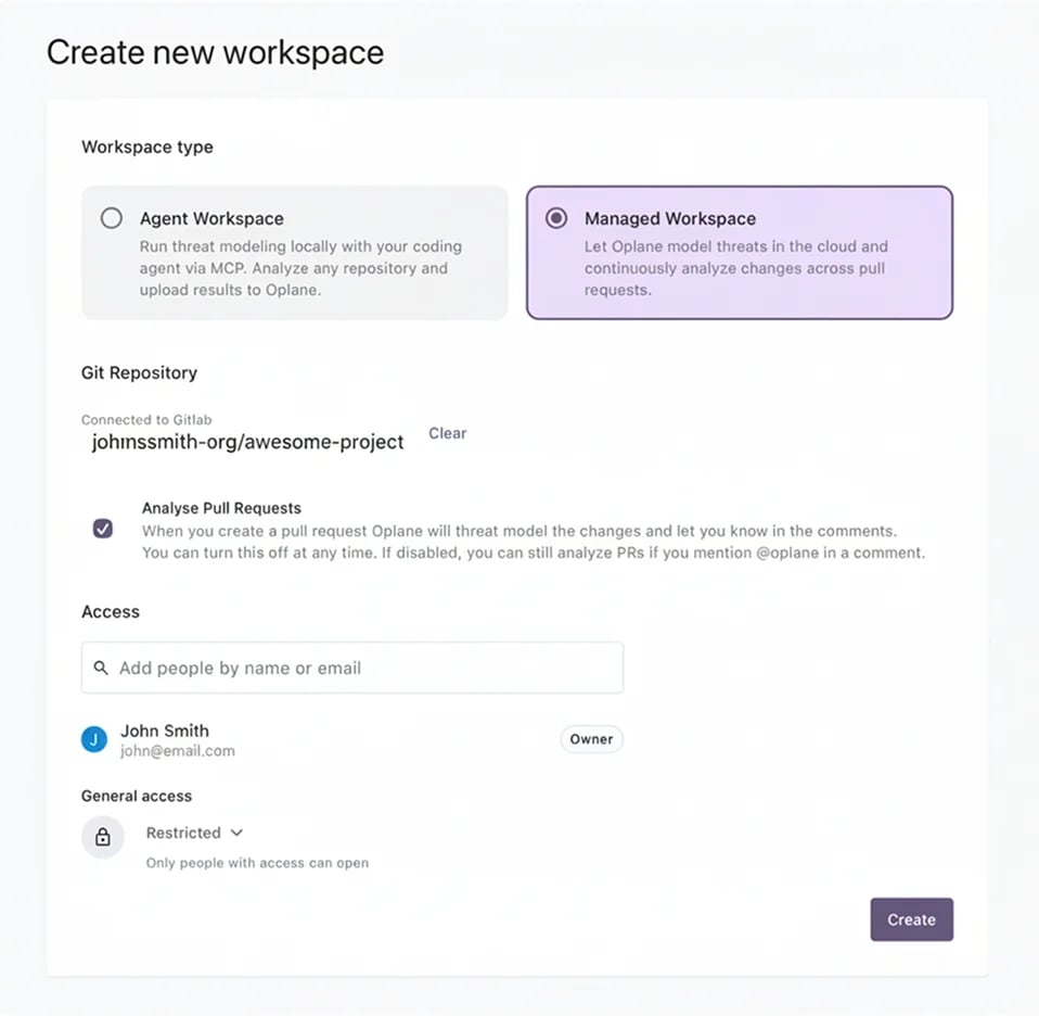 Create a Managed Workspace