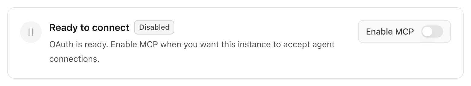 Enable MCP in the settings of a self-hosted OpnForm instance