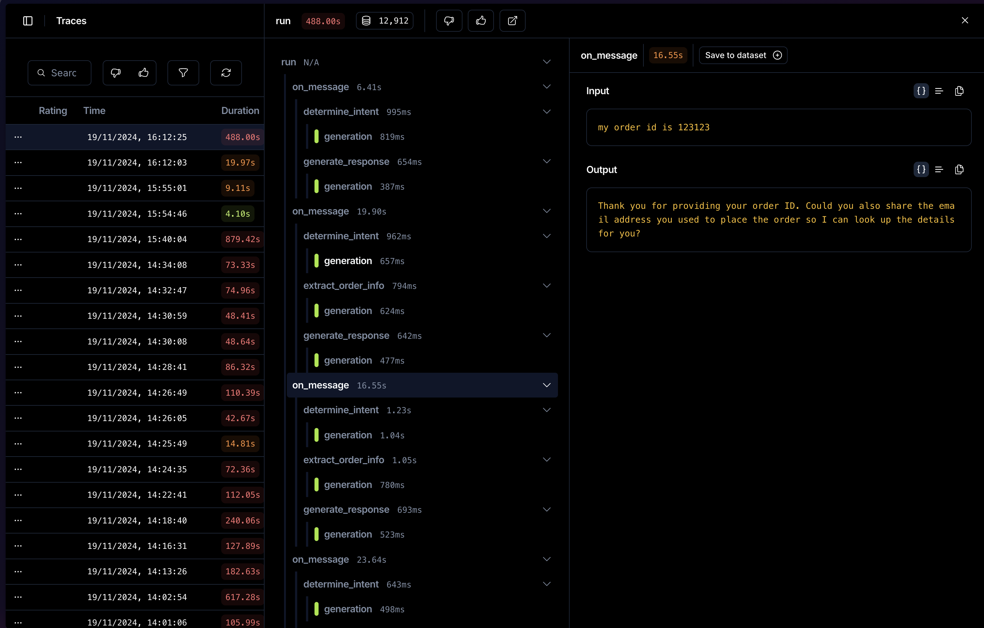 Tracing a chatbot with tools