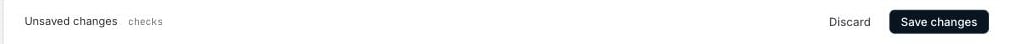 The unsaved-changes bar listing the edited sections