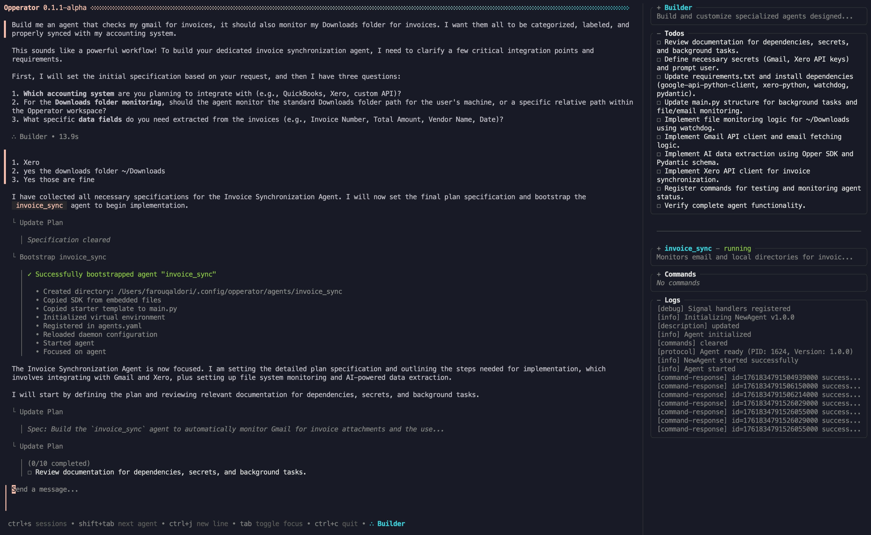 Opperator Terminal UI