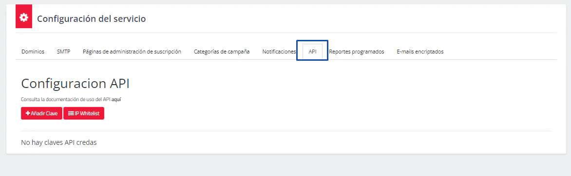 Configuración de notificaciones y API