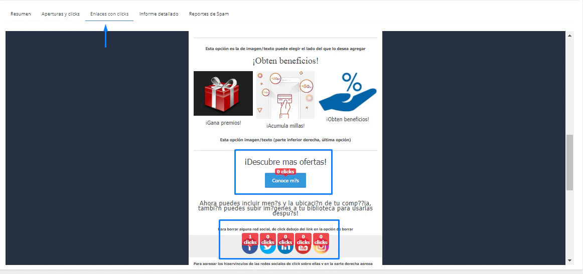 Enlaces con clicks