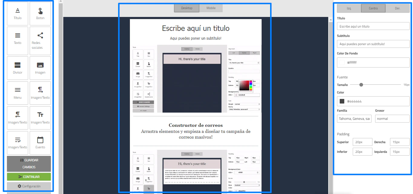 Editor drag and drop