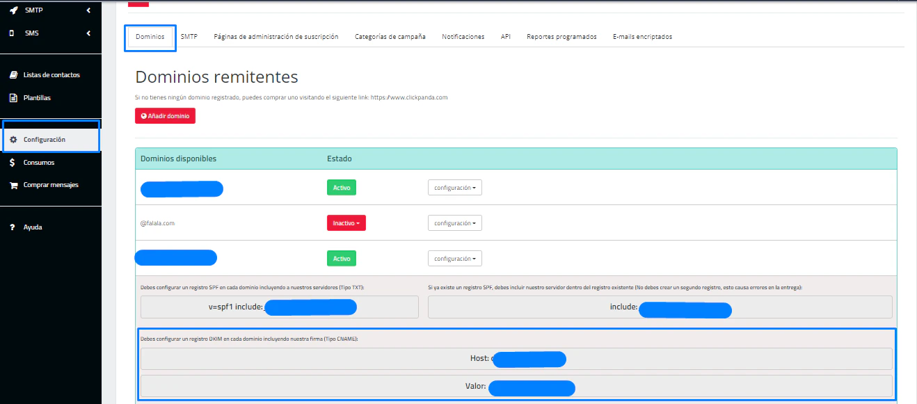 Configuración del registro DKIM