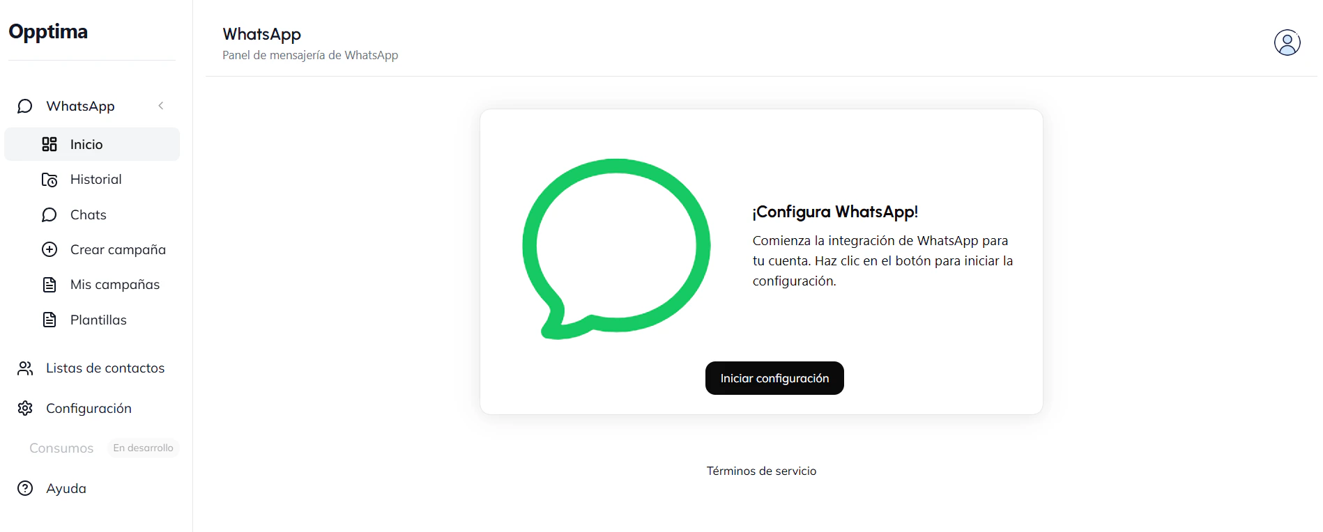 Botón Iniciar configuración