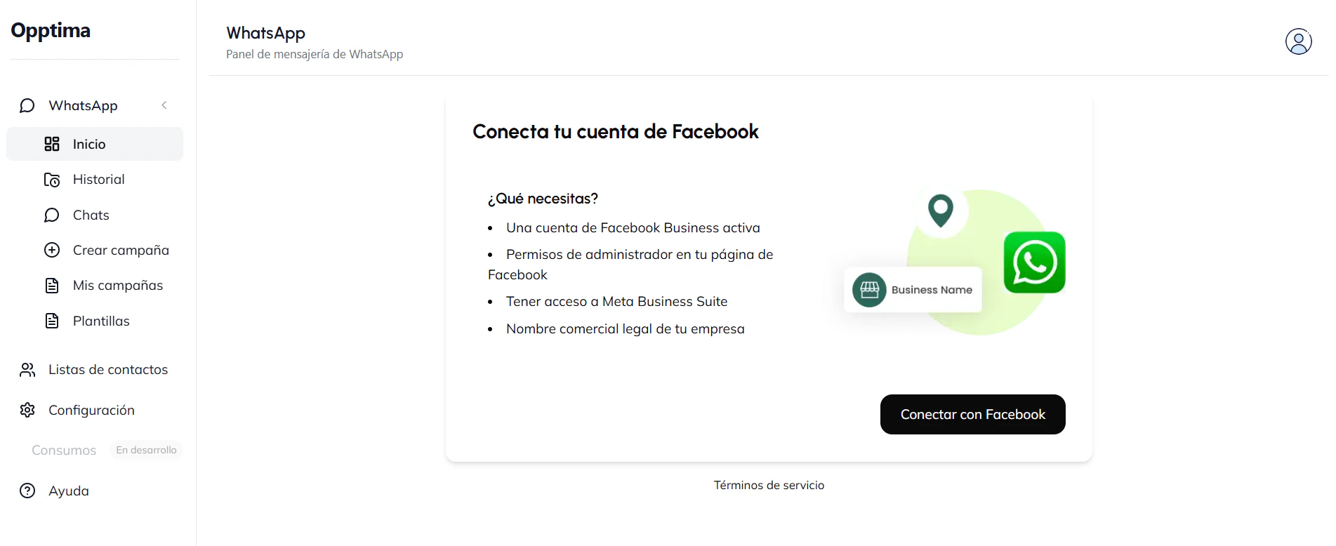 Conectar cuenta de Facebook