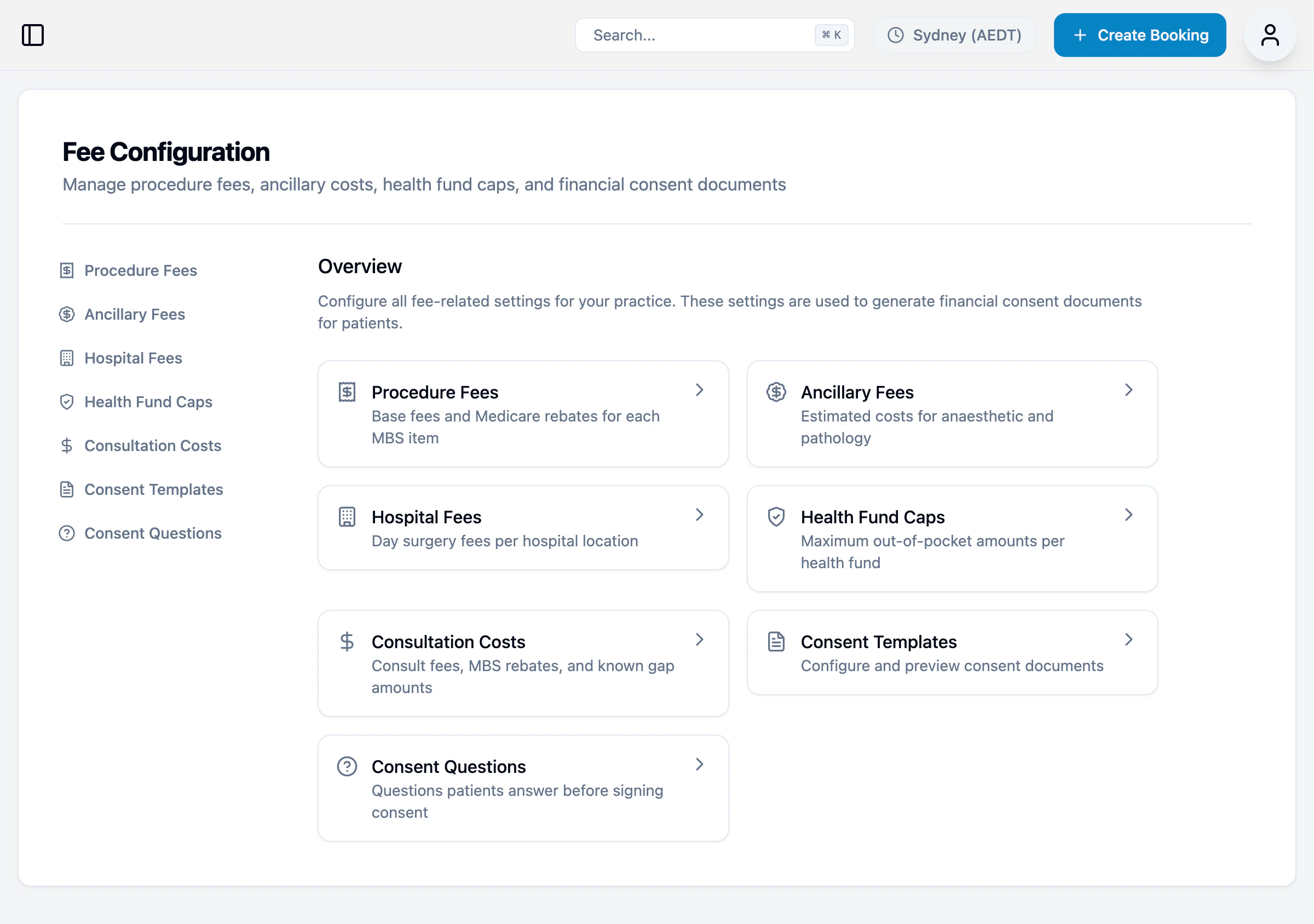 Funds and fees configuration