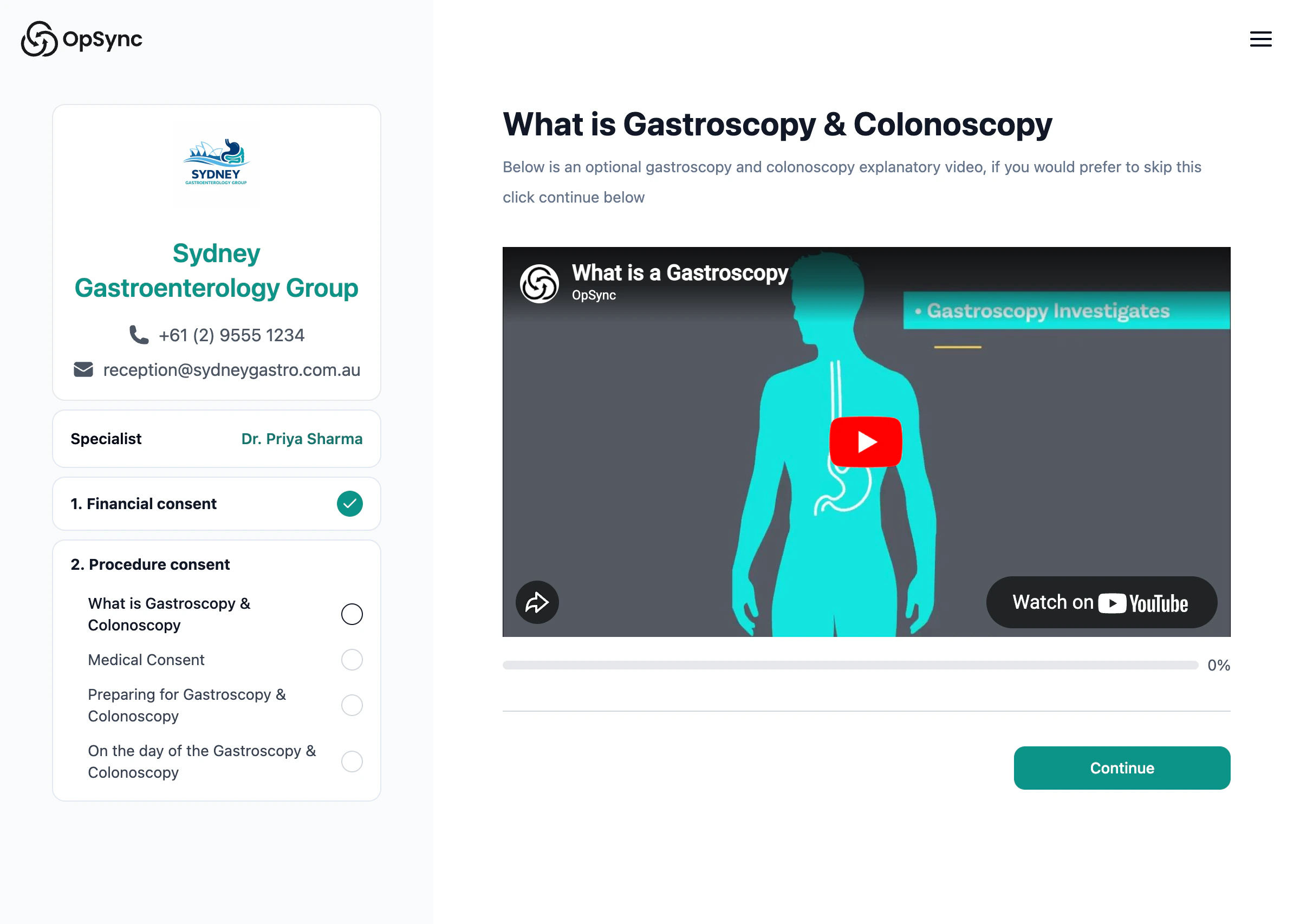 Procedure consent video