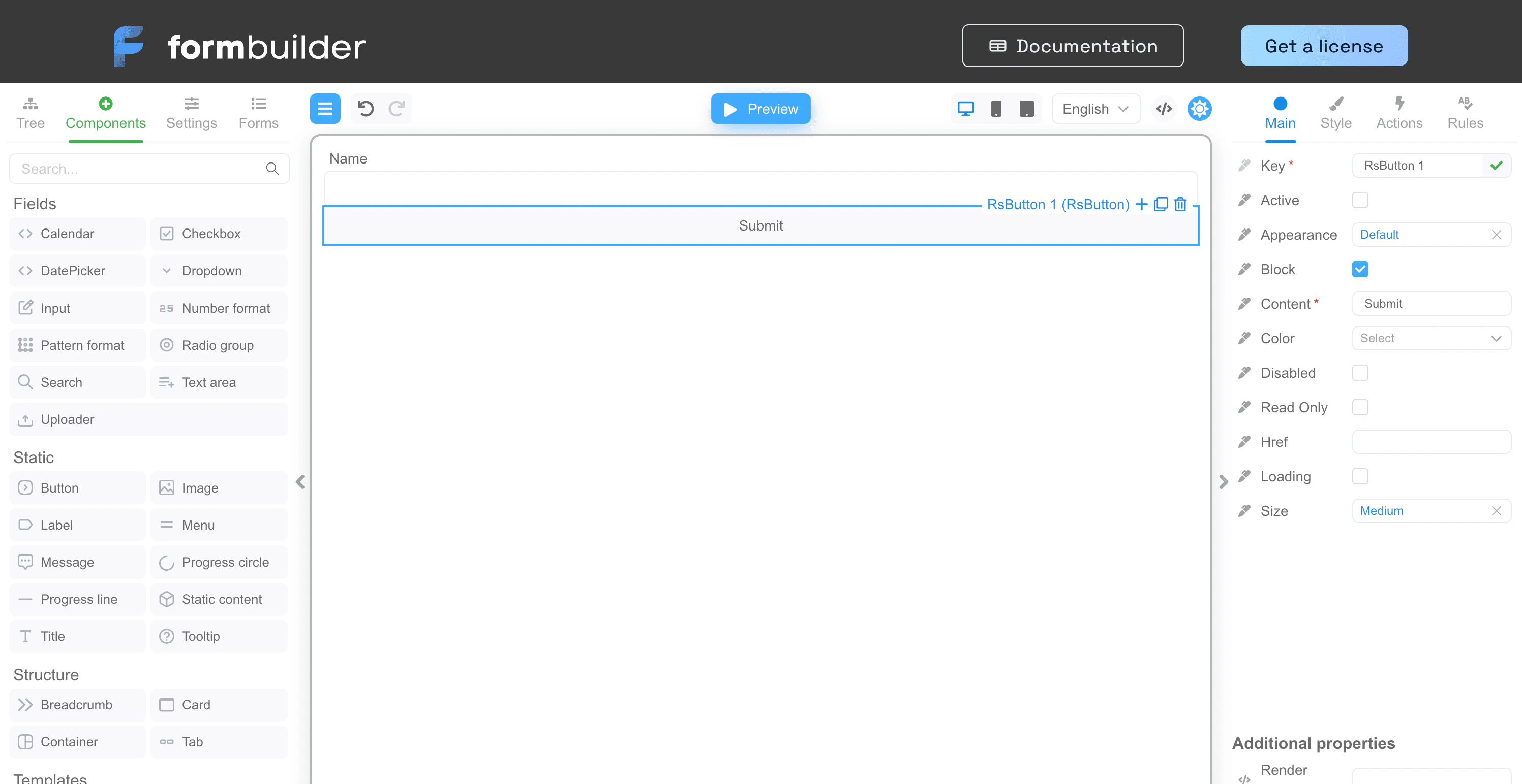 Designer overview example