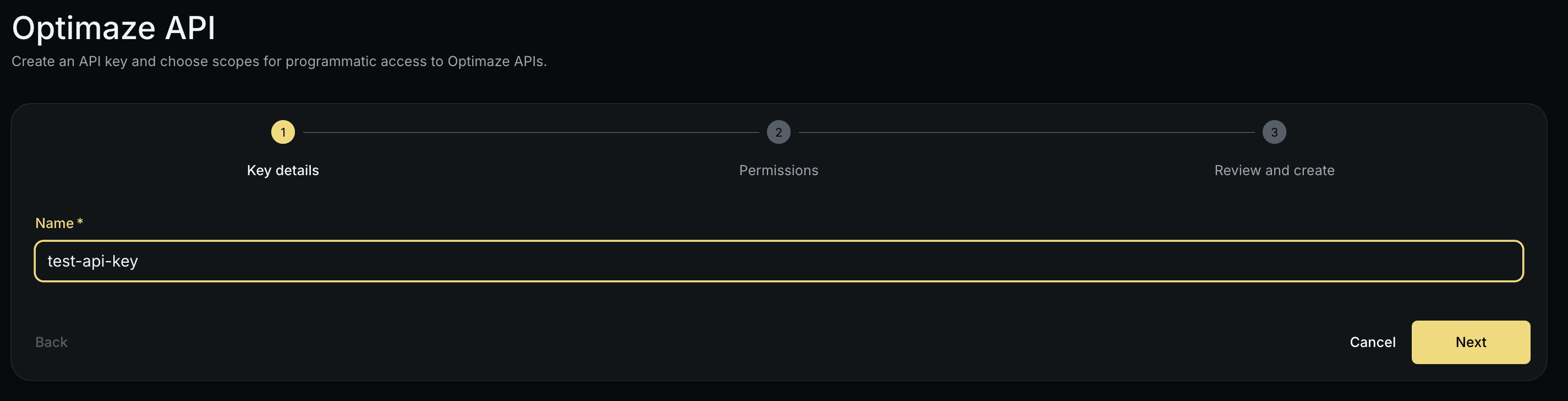 API keys — Integrations connect catalog