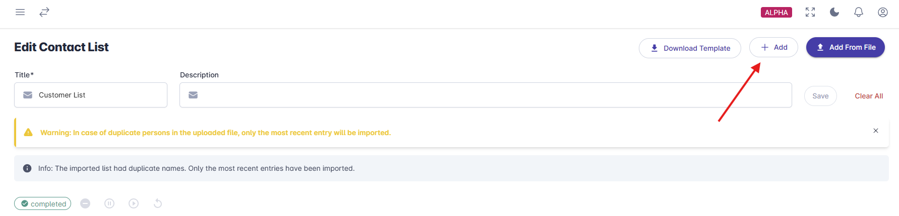 Add Record To Contact List