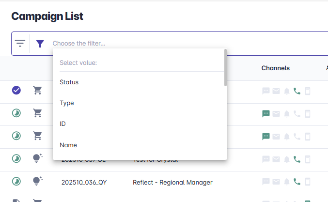 Choose Filter Property