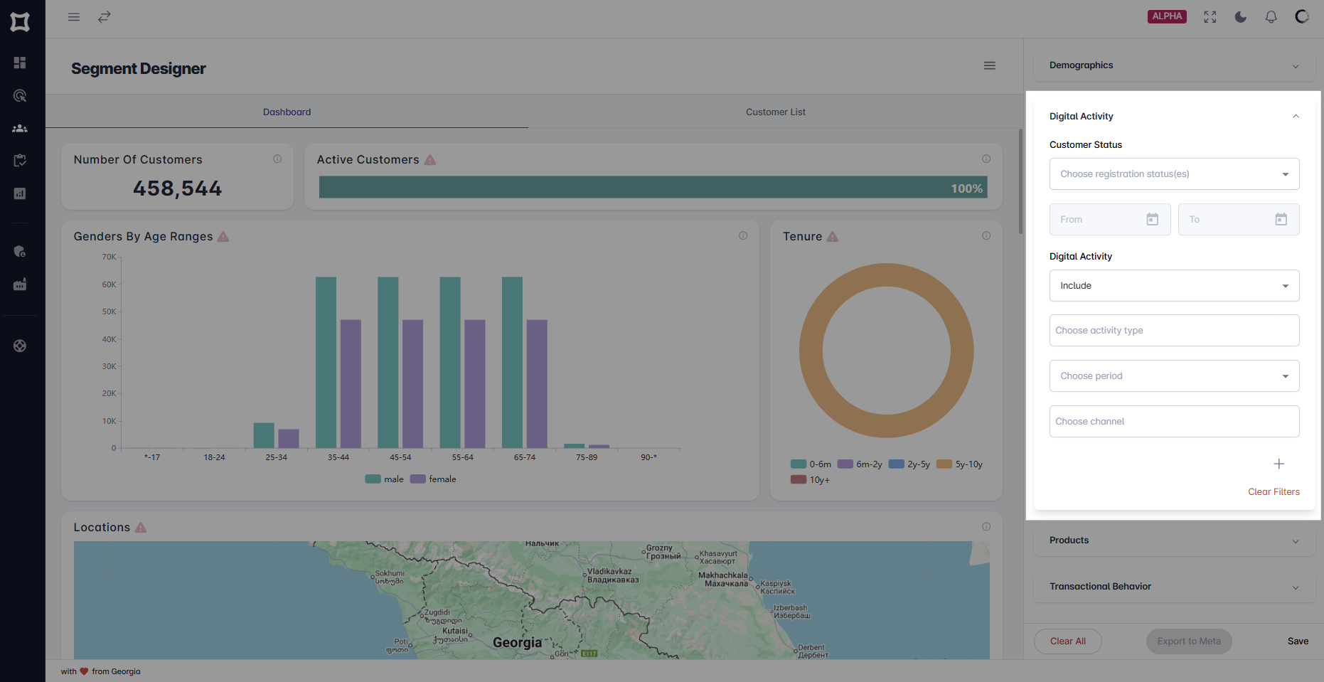 Segment Designer Digital Activity Filter