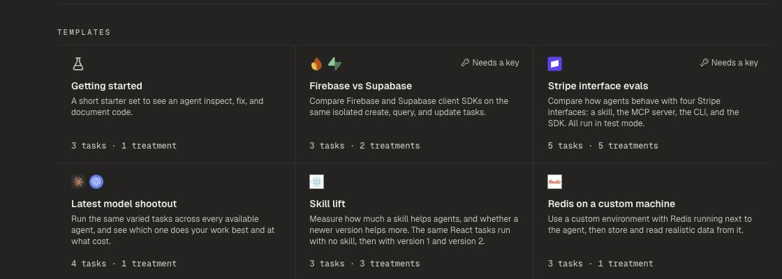 Home template gallery with starter, skill, and custom machine templates.