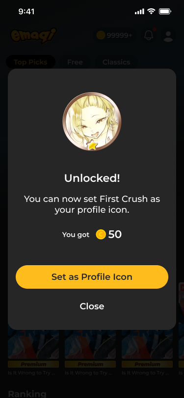 Badge unlocked popup