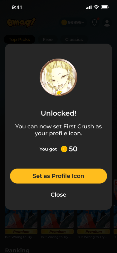 Badge unlocked popup