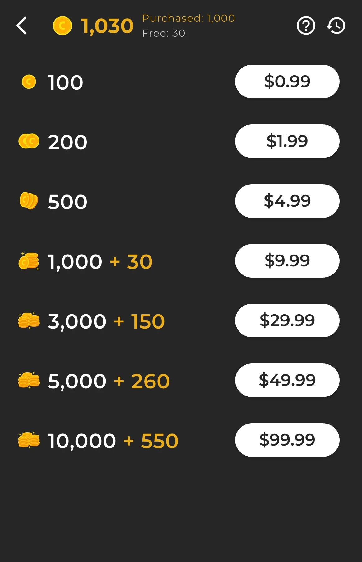My Page screen with the Coin shop button