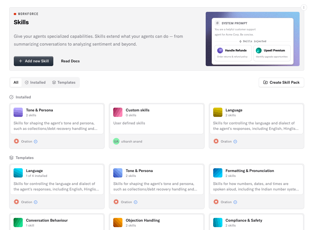 Agent Skills page
