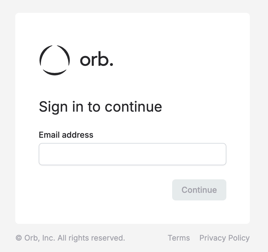 Orb Entry Examples Authentication - Orb
