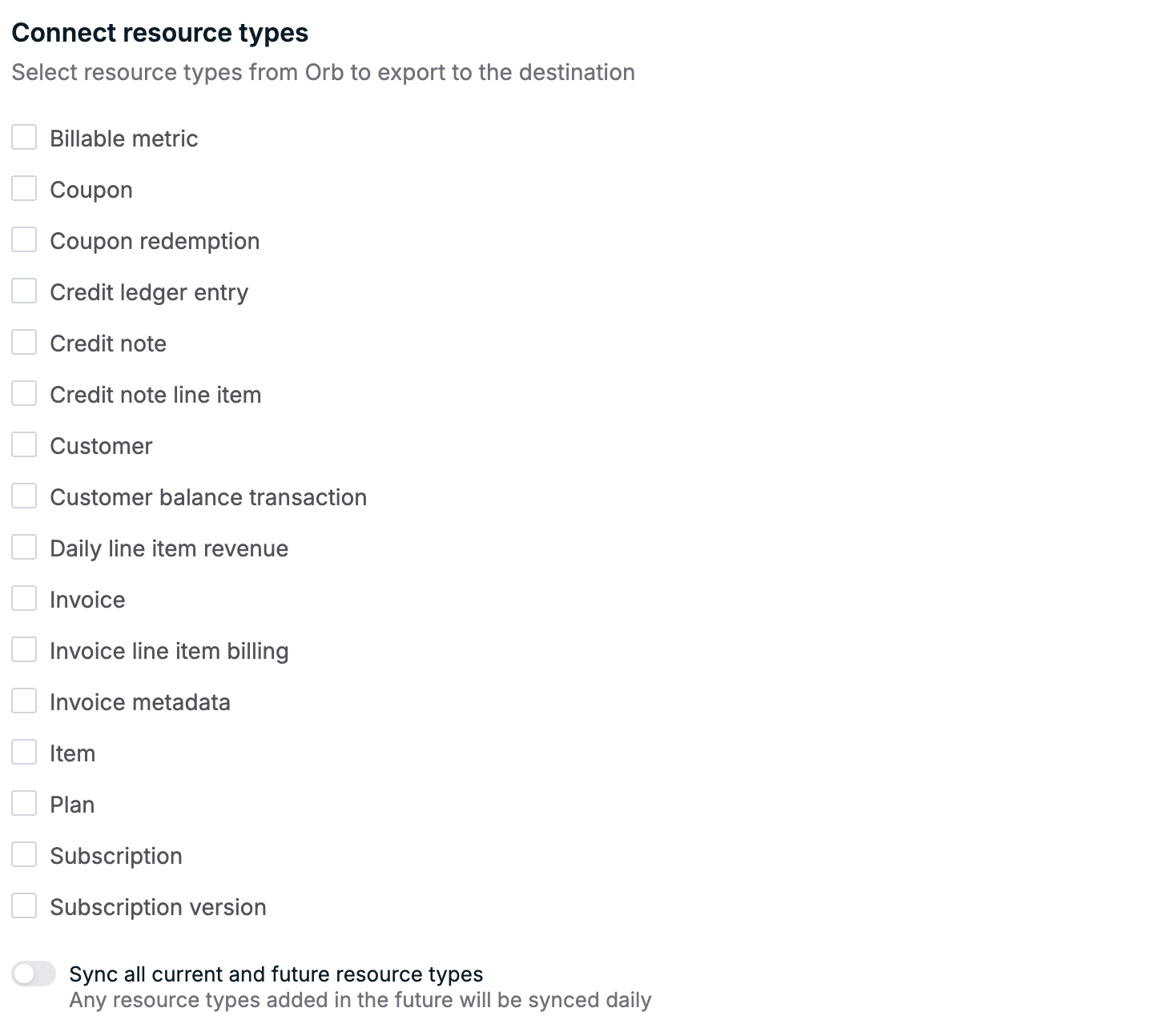 data-exports-connect-resource-types