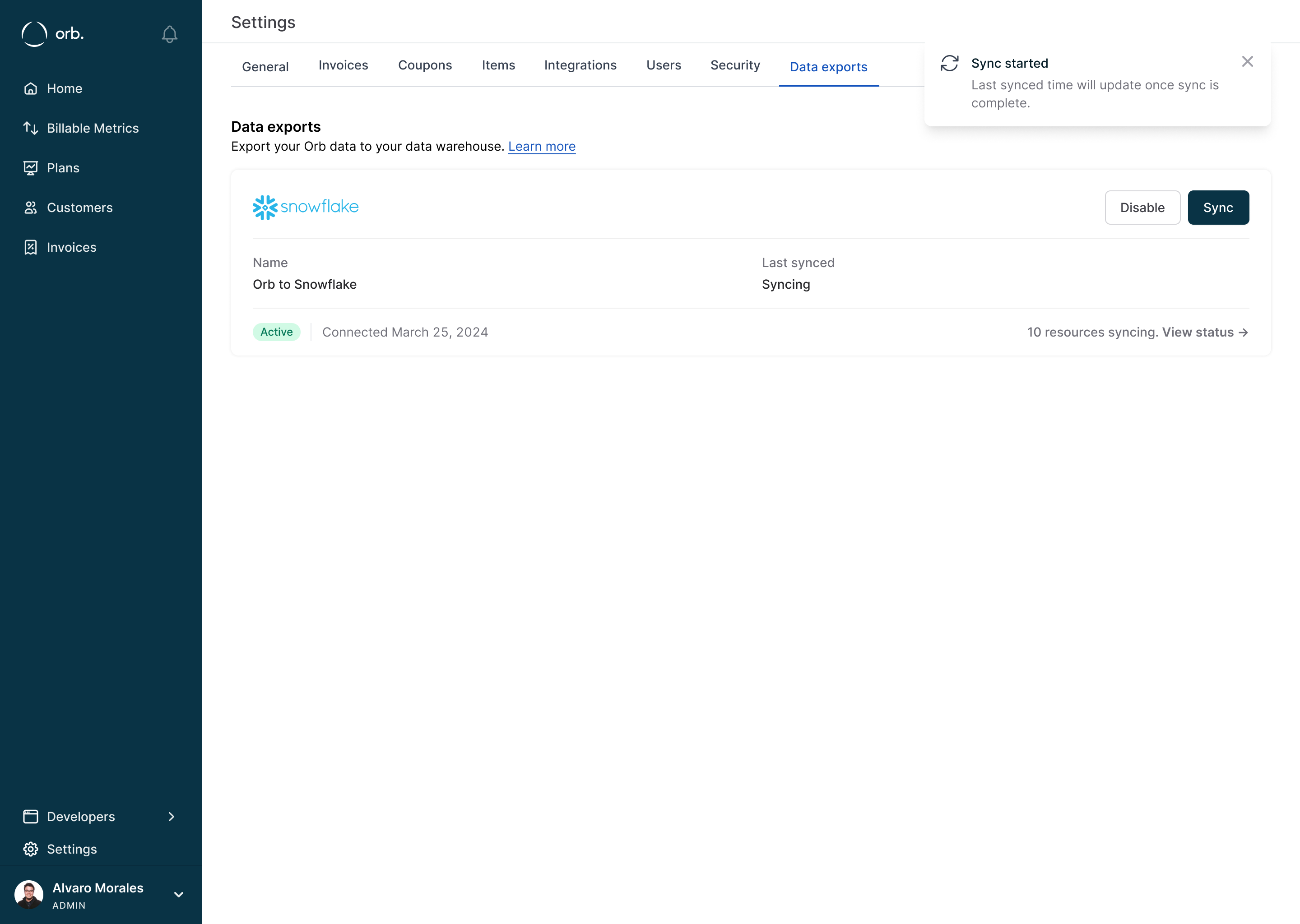 data-exports-enable-disable