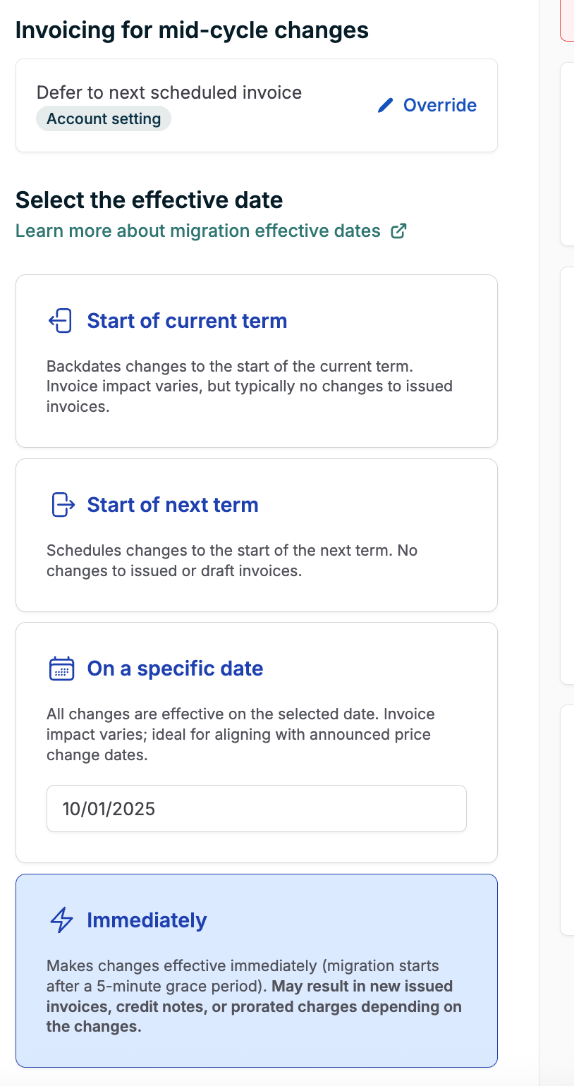Screenshot 2025 12 19 At 12 57 08 PM Subscription migration with immediate effective date