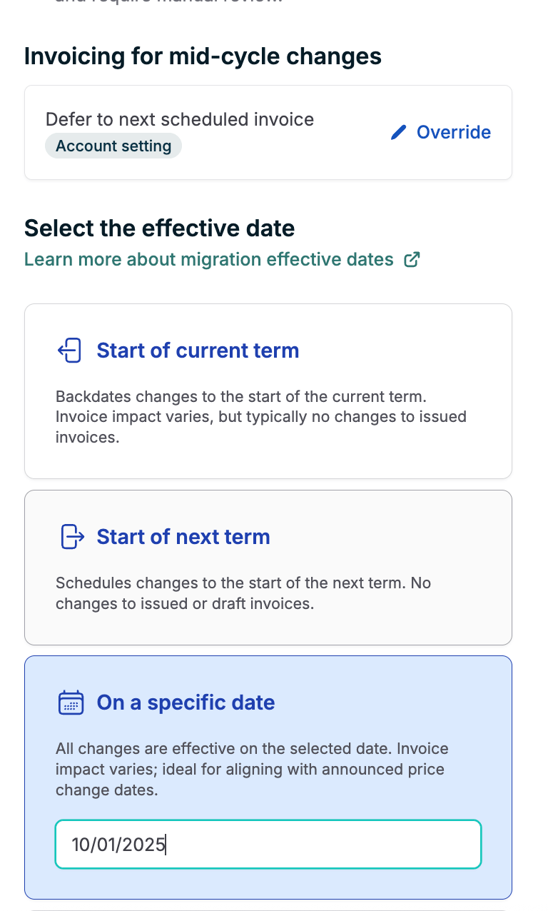 Screenshot 2025 12 19 At 12 56 37 PM Subscription migration with a specific effective date