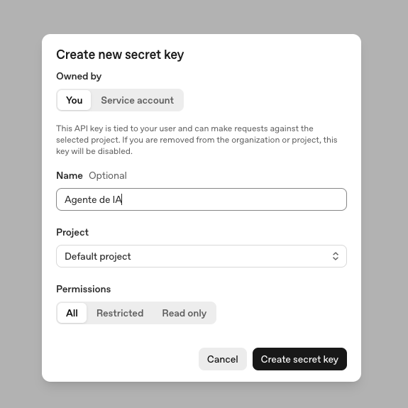 Create Secret Key Finish