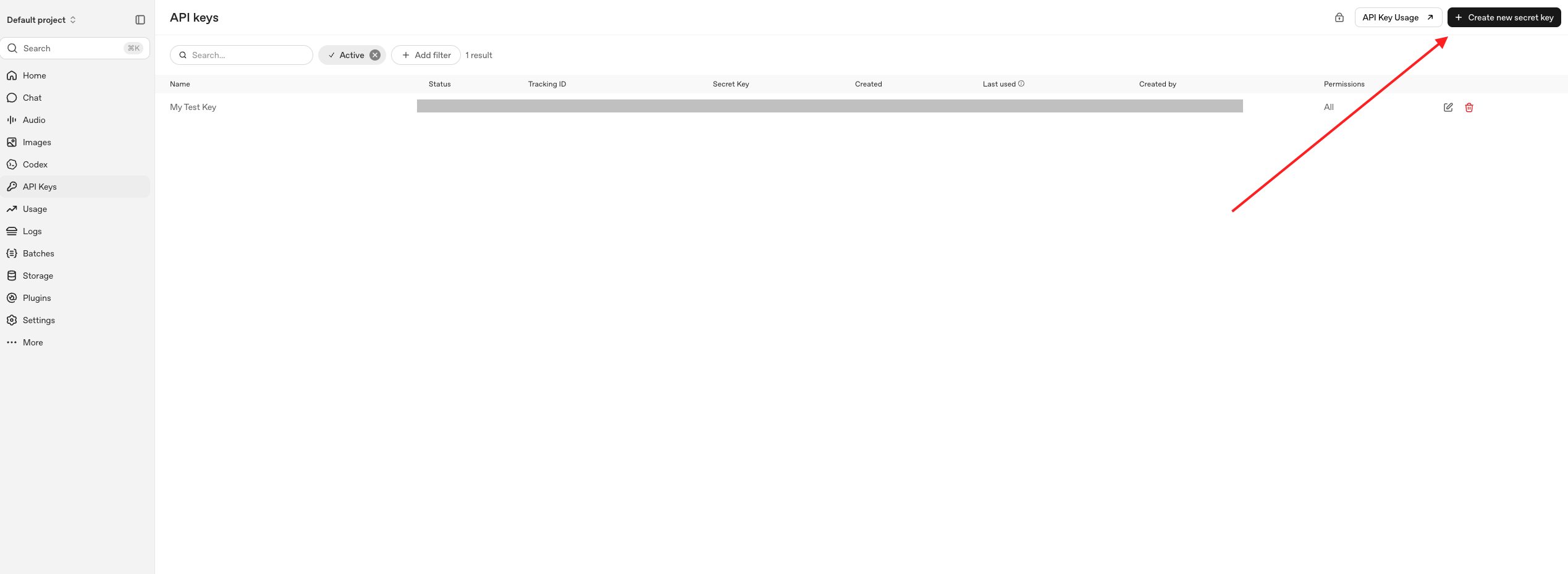 Create Secret Key Gpt