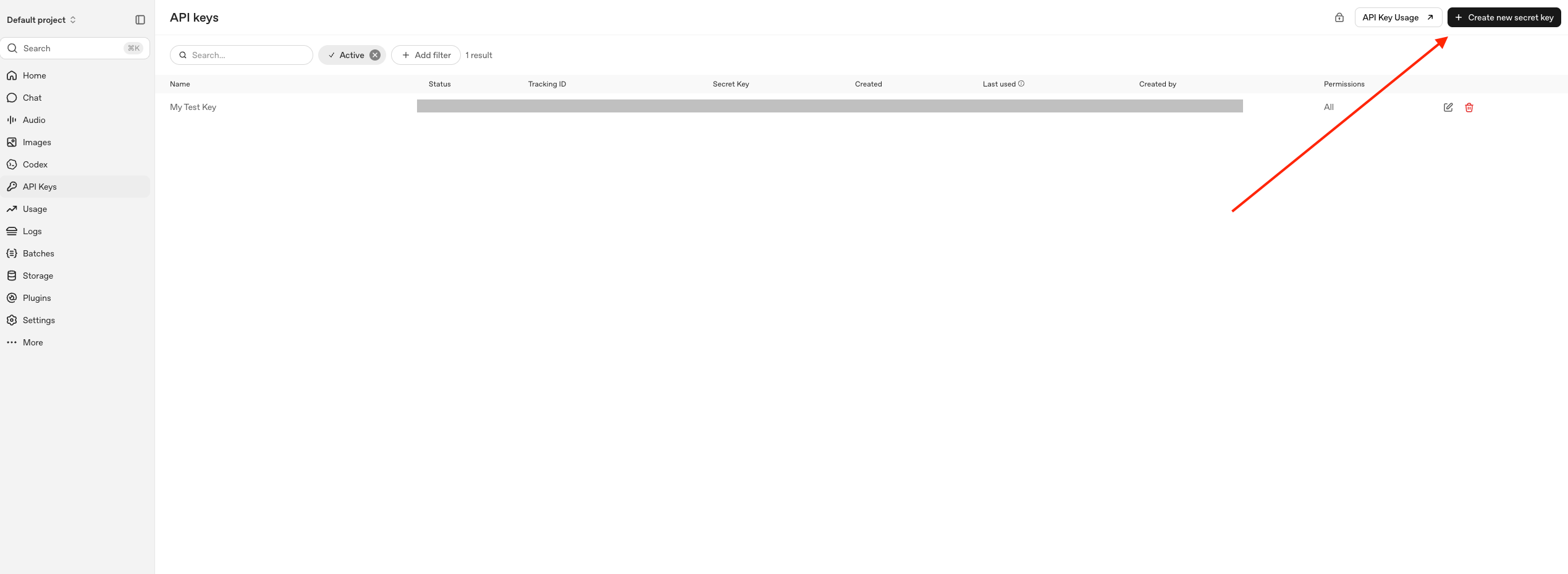 Create Secret Key Gpt