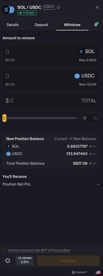Withdrawal amount entry