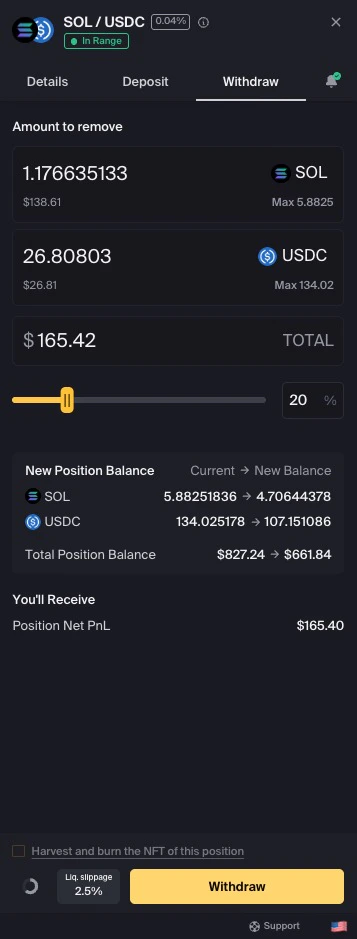 Withdraw button