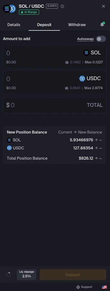 Deposit amount entry