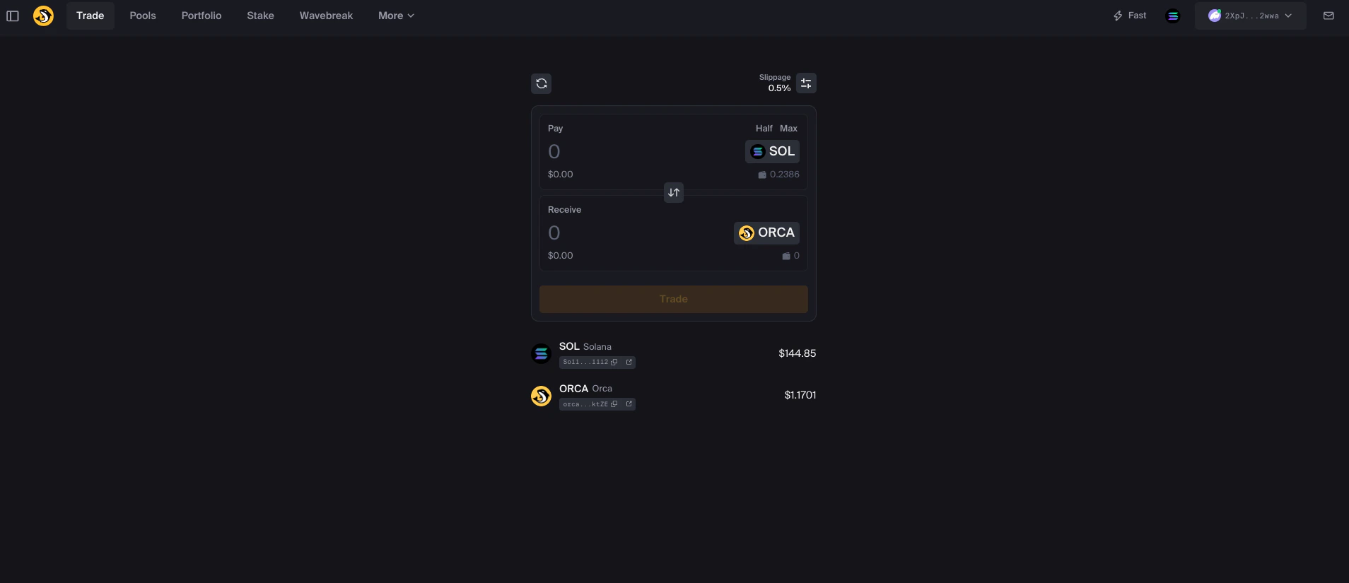 Envelope icon in the Orca navigation bar